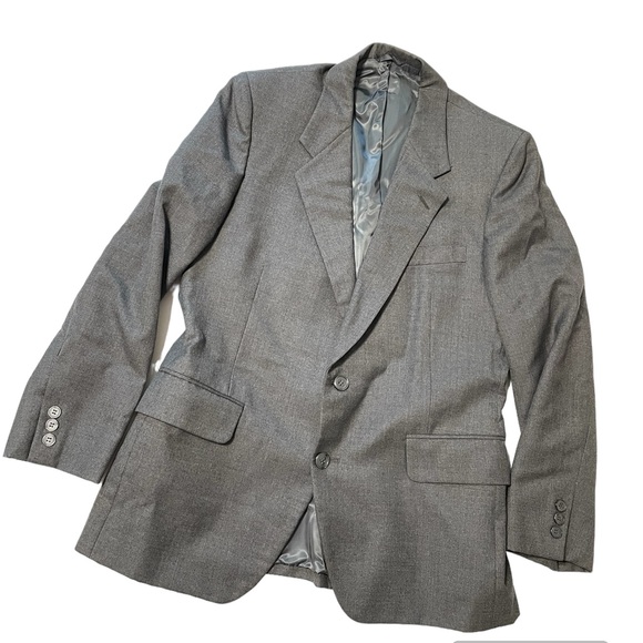 Men's Raphael Classic Fit Solid Gray Two Button 3 Piece 100% Wool Vested Suit S - Picture 2 of 12